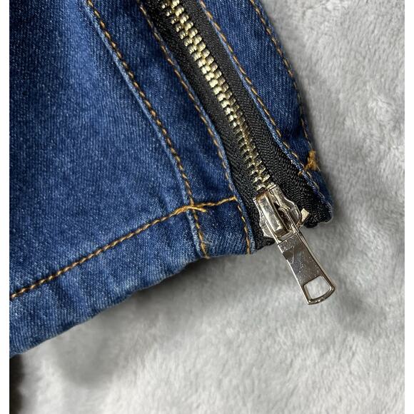 NEW Coalition LA Sz XL Faux Fur Collar and Lining Cropped Denim Jean Jacket NWT - Picture 10 of 16